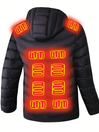 A Smart Heating Jacket Outdoor Thermal Equipment 21 Zone Fiber Heating Four Control Three Autumn-Winter Warming Control Men's Casual Coat