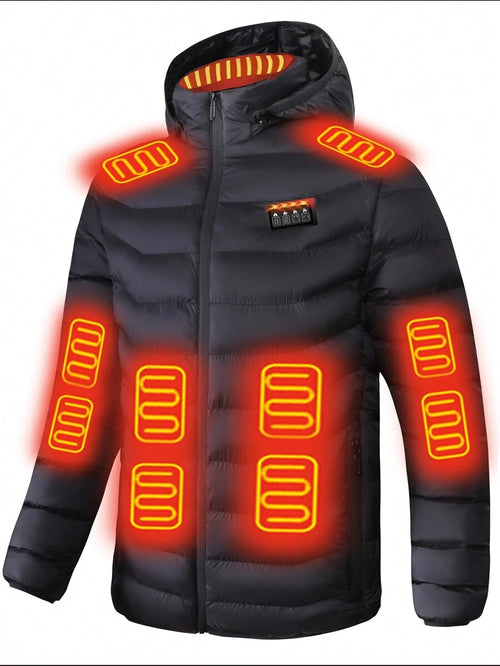 A Smart Heating Jacket Outdoor Thermal Equipment 21 Zone Fiber Heating Four Control Three Autumn-Winter Warming Control Men's Casual Coat