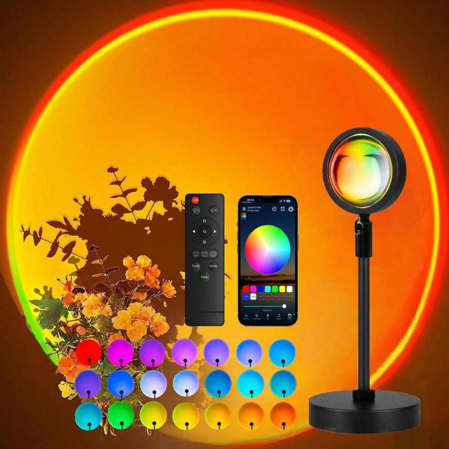 16-Color Sunset Projector Lamp with App and Remote - product image 1