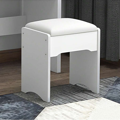 White Vanity Desk With LED Mirror & Stool - 3-Color Adjustable Lighting Makeup Table, Sliding Mirror Dressing Table With Storage Shelves & Drawers For Bedroom (Gift For Girls, Christmas/Birthday)
